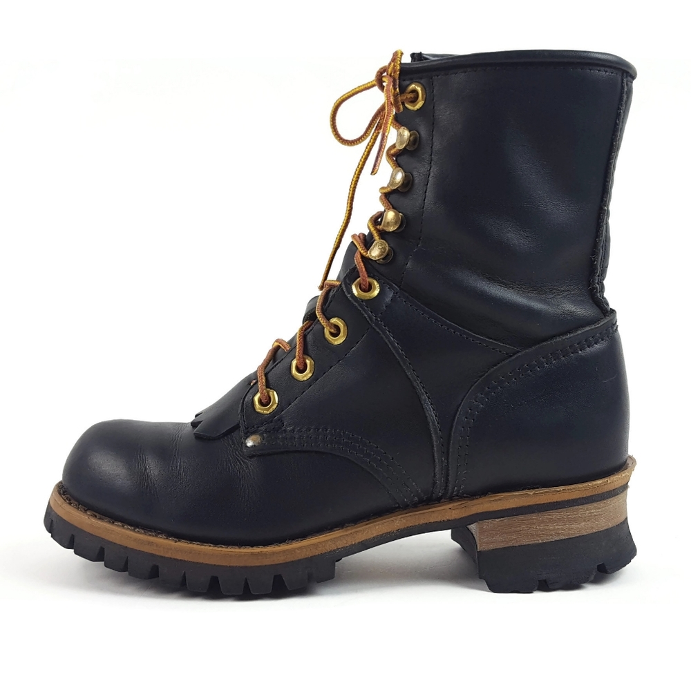 Vintage Leather Lace Up Logger Georgia Boots